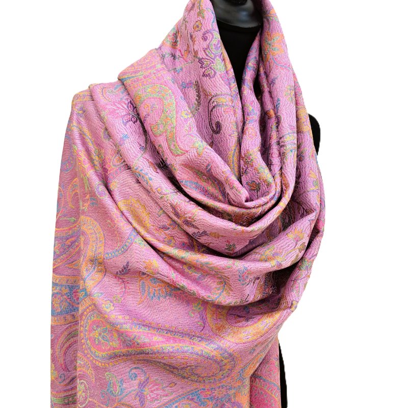 Étole en Soie Jacquard Romantique - 70x190cm