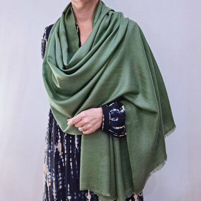 Pashmina Vert Eucalyptus - Étole 70x190 cm