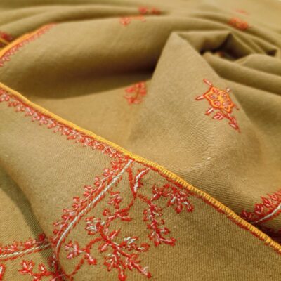 Châle Pashmina Johdpur - detail de la broderie côté verso