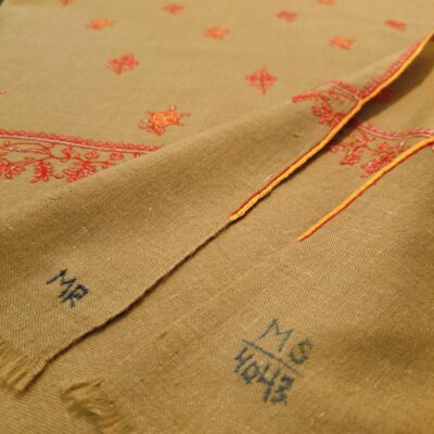 Châle Pashmina Johdpur - singée et numérotée de la main de l'artisan